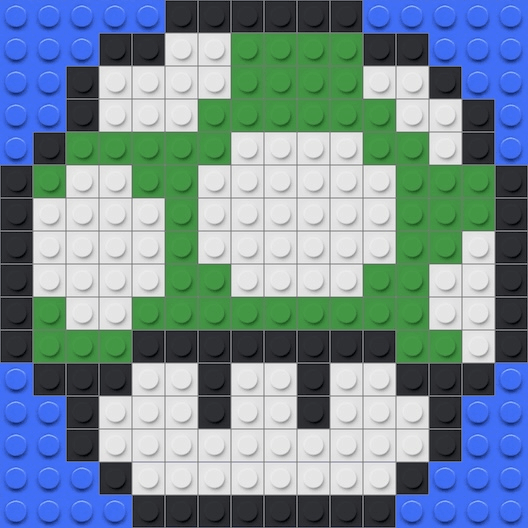 Mosa&iuml;que briques LEGO 1 up mushroom - Mario Bros
